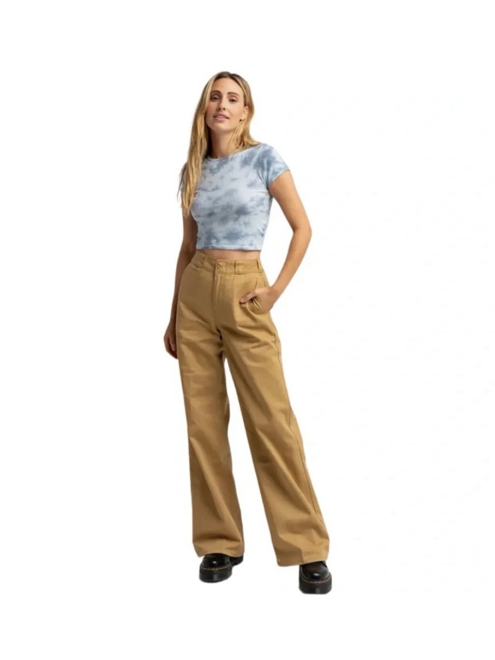 Wide Leg Khaki Pants - Picture 2 of 5